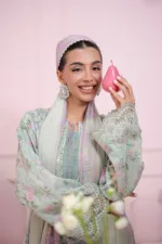 Qalamkar Qprints 25 – EM-05 (B) GRETA | Printed Lawn Suit with Embroidered Neckline & Chiffon Dupatta - Patel Brothers NX 10