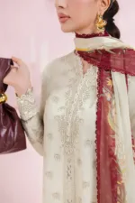 Qalamkar Qprints 25 – EM-06 (B) TALIA | Digital Printed Lawn Suit with Chikankari Embroidery & Chiffon Dupatta - Patel Brothers NX 12
