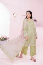 Qalamkar Qprints 25 – EM-07 (A) XENA | Digital Printed Lawn Suit with Embroidered Neckline & Lawn Dupatta - Patel Brothers NX 8