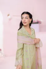 Qalamkar Qprints 25 – EM-07 (A) XENA | Digital Printed Lawn Suit with Embroidered Neckline & Lawn Dupatta - Patel Brothers NX 11