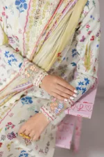Qalamkar Qprints 25 – EM-09 (A) HAZEL | Embroidered Lawn Suit with Printed Chiffon Dupatta - Patel Brothers NX 9