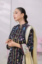 Qalamkar Qprints 25 – EM-09 (B) PAIGE | Embroidered Lawn Suit with Printed Chiffon Dupatta - Patel Brothers NX 11