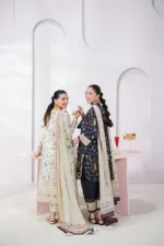Qalamkar Qprints 25 – EM-09 (B) PAIGE | Embroidered Lawn Suit with Printed Chiffon Dupatta - Patel Brothers NX 13