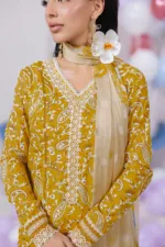 Qalamkar Qprints 25 – EM-10 (B) ADELE | Embroidered Lawn Suit with Chiffon Dupatta - Patel Brothers NX 10