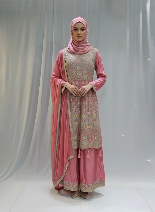 Black Color – Georgette Kashmiri Embroidered Palazzo Suit 3700 A - Patel Brothers NX 13