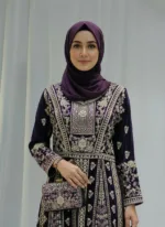 Royal Purple Satin Organza Zari Embroidered Palazzo Suit 3617 B - Patel Brothers NX 9
