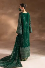 Dark Leaf Green Luxury Chiffon Embroidered Suit (Hand Embellished) | Laconic LA-901 - Patel Brothers NX 13