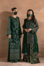 Dark Leaf Green Luxury Chiffon Embroidered Suit (Hand Embellished) | Laconic LA-901 - Patel Brothers NX 16