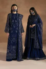 Midnight Blue Luxury Chiffon Embroidered Suit | LA-902 - Patel Brothers NX 7