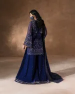 Midnight Blue Luxury Chiffon Embroidered Suit | LA-902 - Patel Brothers NX 10
