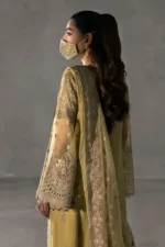 Olive Gold Chiffon Embroidered Suit | LA-903 - Patel Brothers NX 14