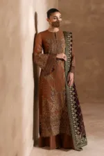 Burnt Copper & Plum Contrast Chiffon Embroidered Suit | LA-904 - Patel Brothers NX 10