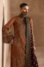 Burnt Copper & Plum Contrast Chiffon Embroidered Suit | LA-904 - Patel Brothers NX 11