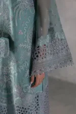 Aqua Blue Stone Embellished Chiffon Embroidered Suit | LA-905 - Patel Brothers NX 16