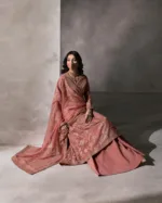 Pastel Tangy Hand-Embroidered Chiffon Suit | LA-907 - Patel Brothers NX 23