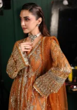 ESH-09 SAFFRON | ELAF STARDOM FORMAL HANDWORK 25′ - Patel Brothers NX 17